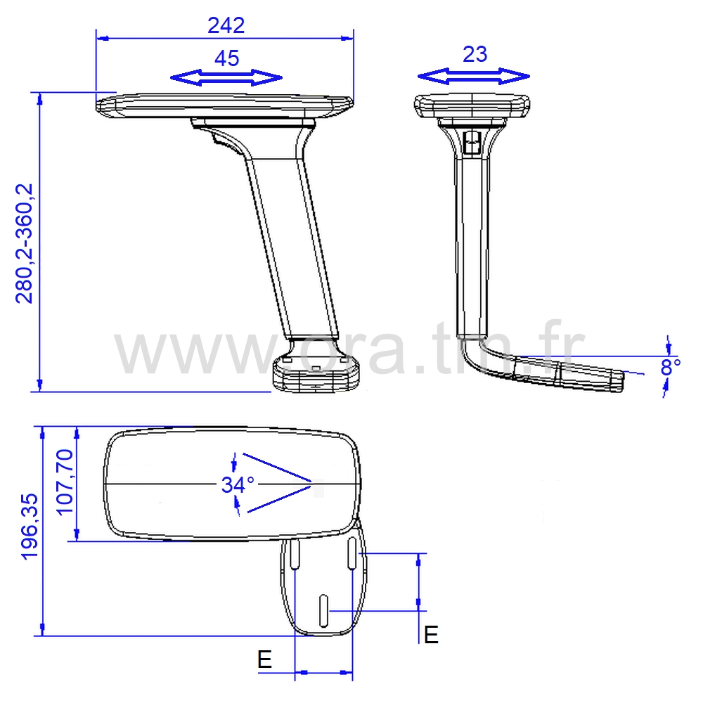 ARM98 - ACCOUDOIR & MANCHETTE - REGLAGE 2D A 5D